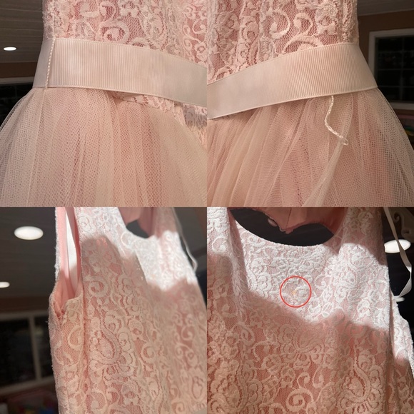 As-Is Ball Gown Flower Girl Dress with Cutout SIZE 12 - Picture 10 of 17